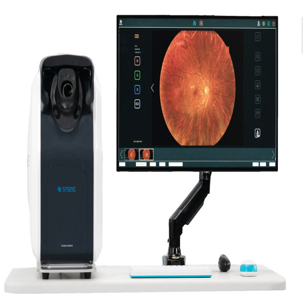 Caméra de fond à grand angle de 176 degrés avec fonctionnement à une clé et capture binoculaire pour appareils médicaux ophtalmiques